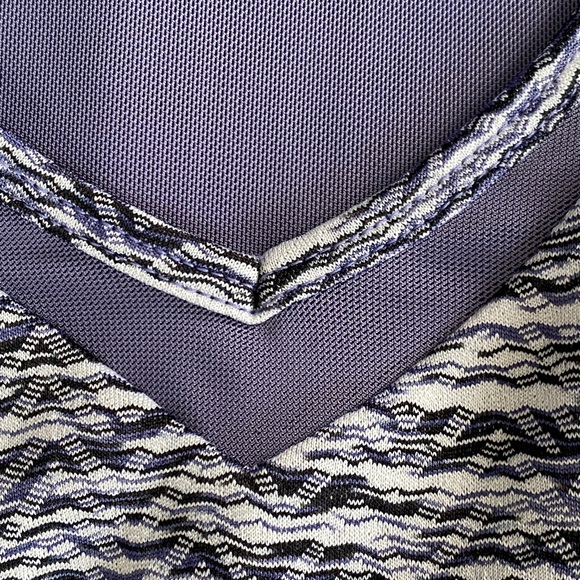 MPG Dress Athletic Sport Travel Shelf Bra Purple Gray Stripe A-Line Pockets M - Picture 11 of 15